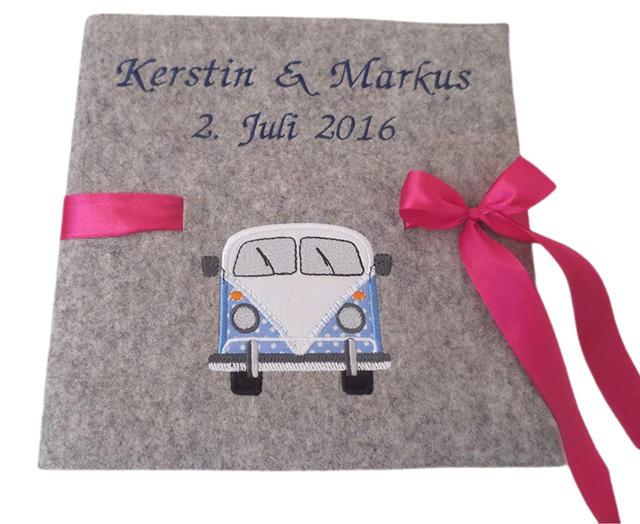 Fotoalbum Album Hochzeitsalbum Hochzeit Gästebuch Hochzeitsreise Geschenk Wollfilz Filz 26 cm x 25 cm