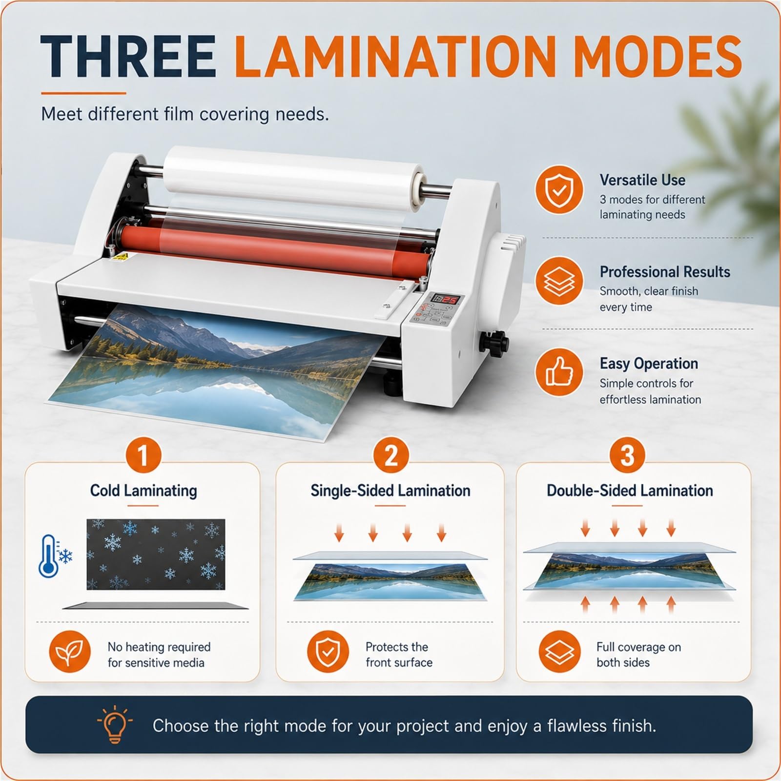 Przemysłowy laminator komercyjny, folia rolowana na gorąco na zimno | Jednostronny dwustronny, szerokość 350, do papieru, kartonu, drewna, PCV, folii.
