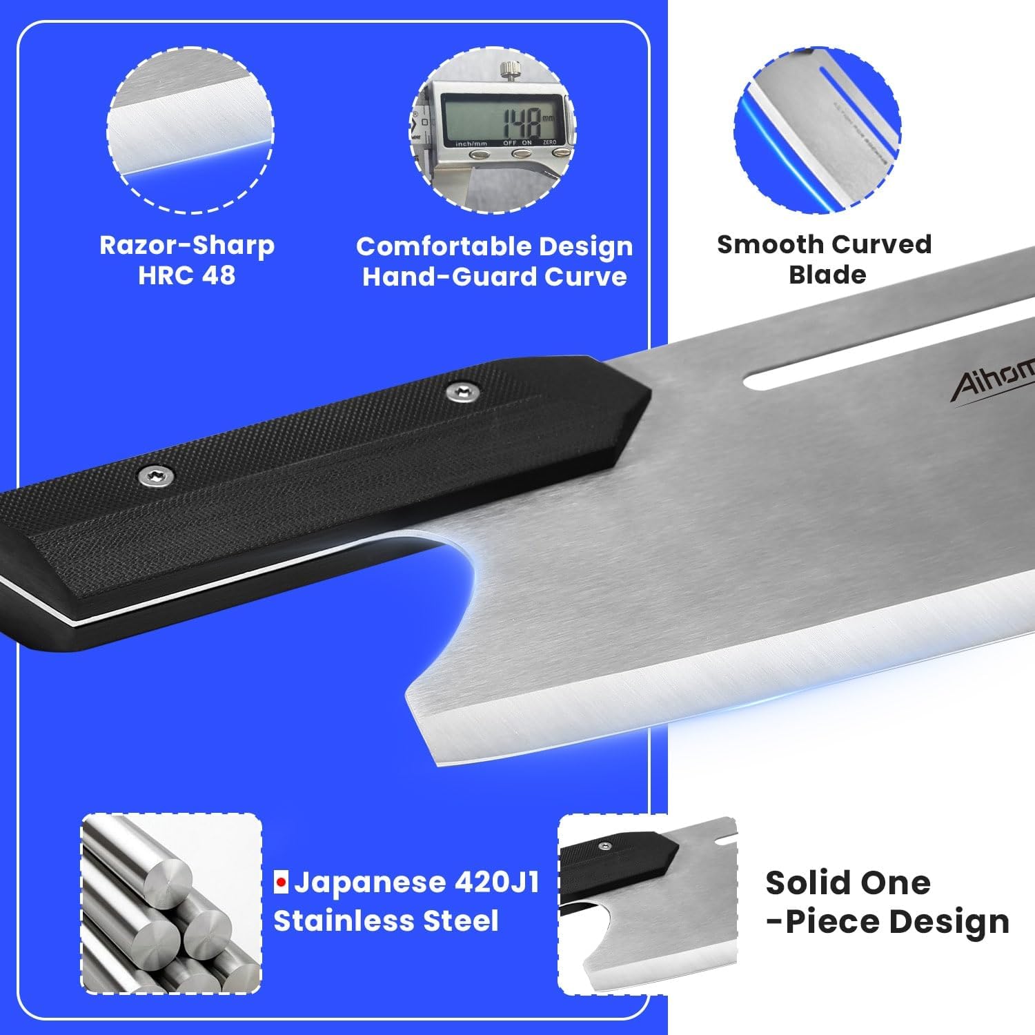 13 Inch Pizza Cutter Rocker Blade, Sharp Pizza Rocker Knife 420J1 Japanese Stainless Steel, Dishwasher Safe Pizza Cutter Slicer with Protective Cover, Multipurpose for Pizza, Cheese, Cake