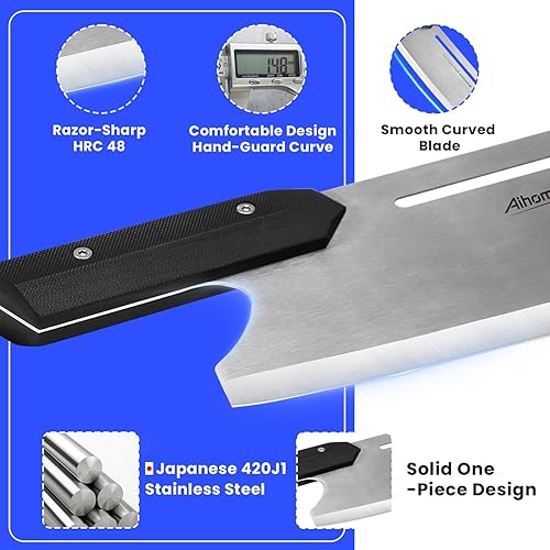 Miniatura 3 de Cortador de pizza de 16 pulgadas, cuchillo afilado para pizza 420J1, acero inoxidable japonés, apto para lavavajillas, cortador de pizza con