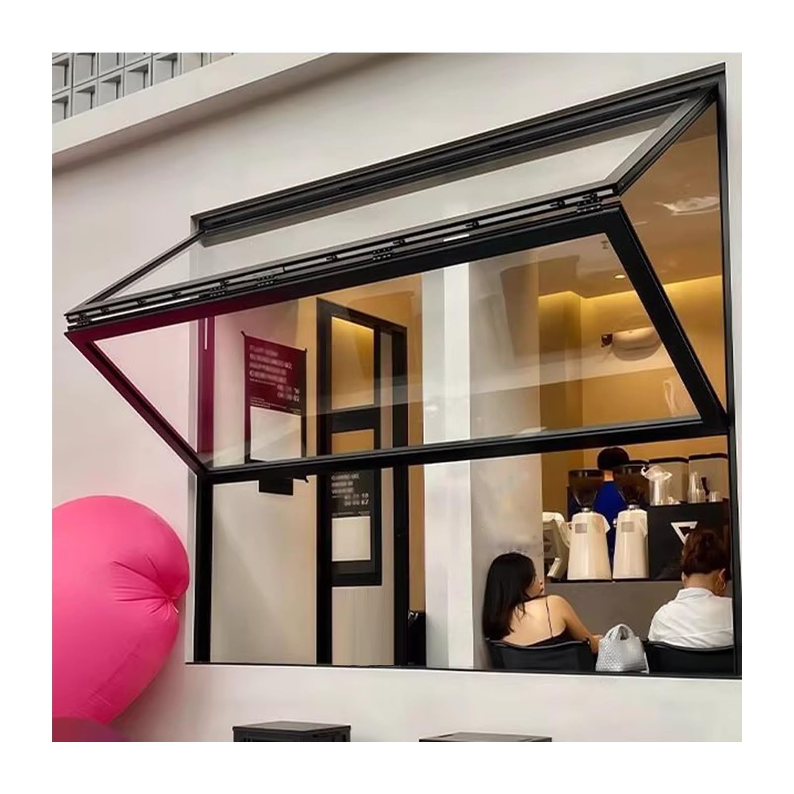 Ventana doble de aluminio reforzado para concesiones y hostelería