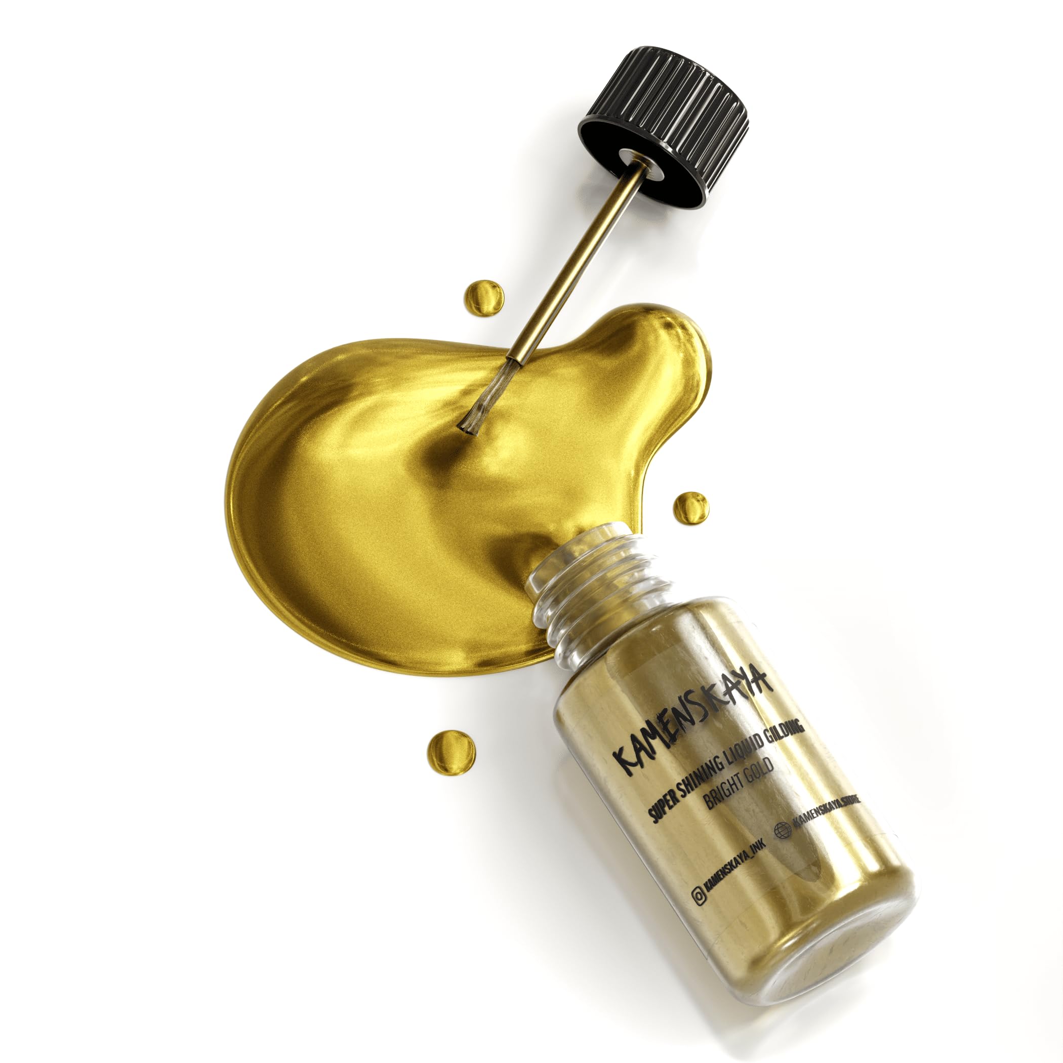 KAMENSKAYA Liquid Gold Leaf Paint - Alcohol Based Fast Drying Bright Gold Liquid Leaf, 0.68 fl oz (20 ml)