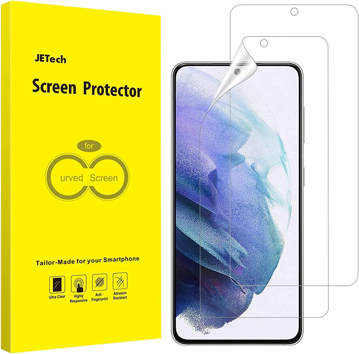 Screen Protector for Samsung Galaxy S21 6.2-Inch, HD Clarity, Flexible TPU Film, 2-Pack