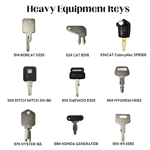 Miniatura 3 de Juego maestro de 42 llaves de equipo pesado, llave de encendido para gato, funda JD John Deere Hyster Komatsu Kubota Yanmar Daewoo Takeuchi Ford New