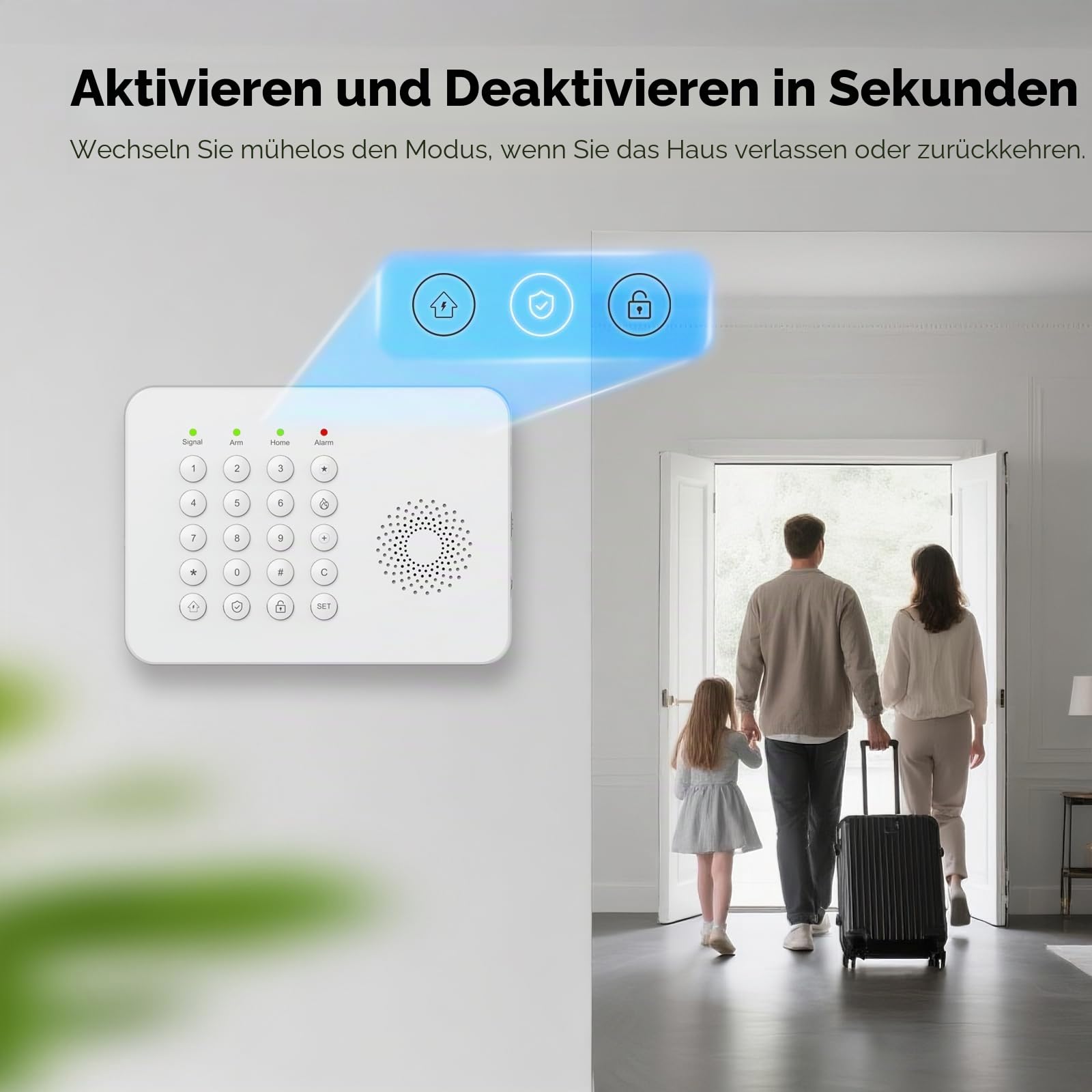 WLAN-Alarmanlage, 4G, 17 Stück, kabellos, für Zuhause, intelligent, erweiterbar, einfach zu konfigurieren, kabellose Alarmüberwachung, kompatibel mit Alexa, für Haus, Geschäft, Wohnung