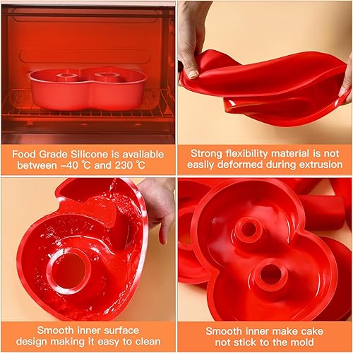 Miniatura 4 de Moldes de silicona para tartas con números – Sartenes 3D grandes de 10 pulgadas para cumpleaños y aniversario de boda