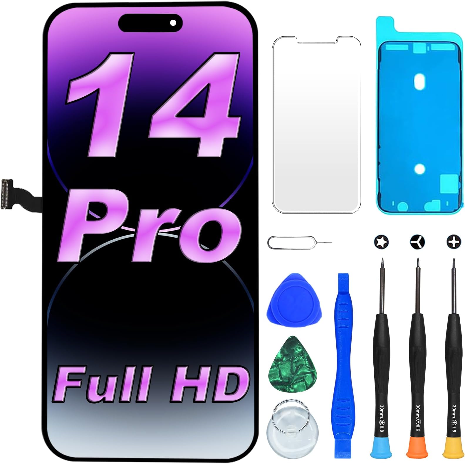 DIGI4U LCD for iPhone 14 Pro Screen Replacement, LCD Display Assembly with Clear Vision & Stable Temperature, with Repair Tools for iPhone 14 Pro(A2890, A2650, A2889, A2892)