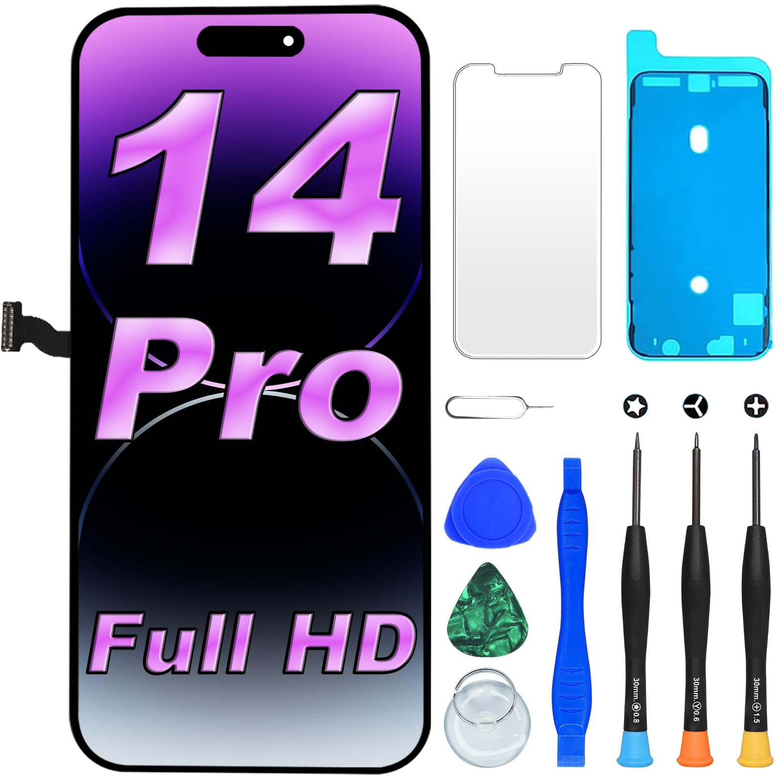 DIGI4U LCD for iPhone 14 Pro Screen Replacement, LCD Display Assembly with Clear Vision & Stable Temperature, with Repair Tools for iPhone 14 Pro(A2890, A2650, A2889, A2892)