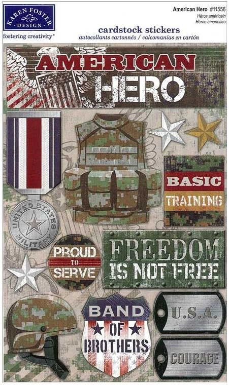 Karen Foster 11556 Design Acid and Lignin Free Scrapbooking Sticker Sheet, American Hero