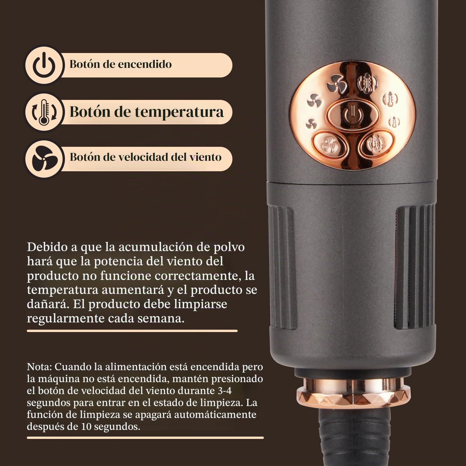 BESTBOMG Air Styler 6 en 1 Cepillo Secador De Pelo, Hairstyler 110000 RPM Cepillos de Aire Caliente, Moldeador Alisador, Cepillo Alisador Pelo, Rizadores Automáticos, Cepillo Redondo