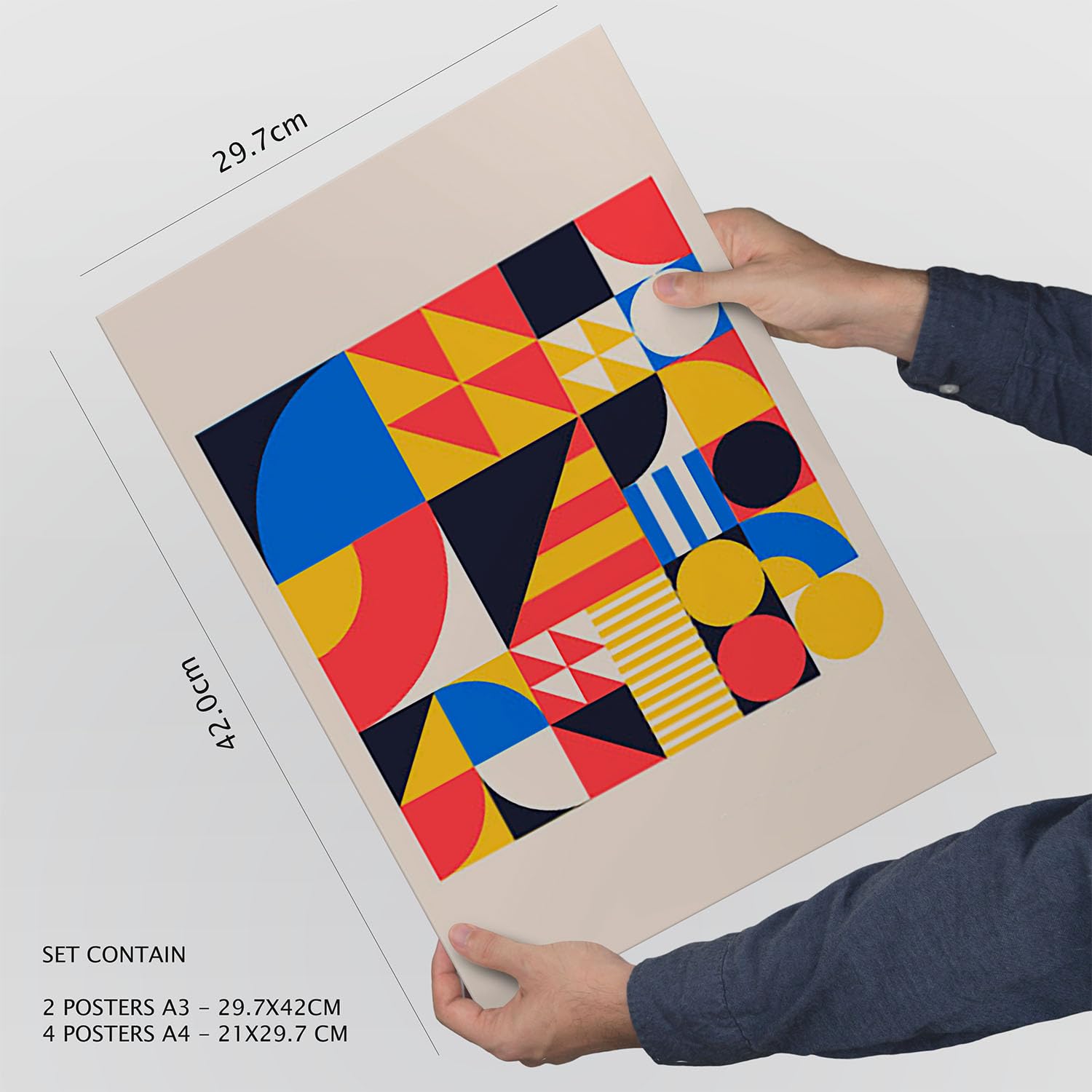 Nacnic Set of 6 Prints in Bauhaus Style 1. Geometric design collection Prints. Aesthetic Decorative Printss for your living room bedroom - Image 4