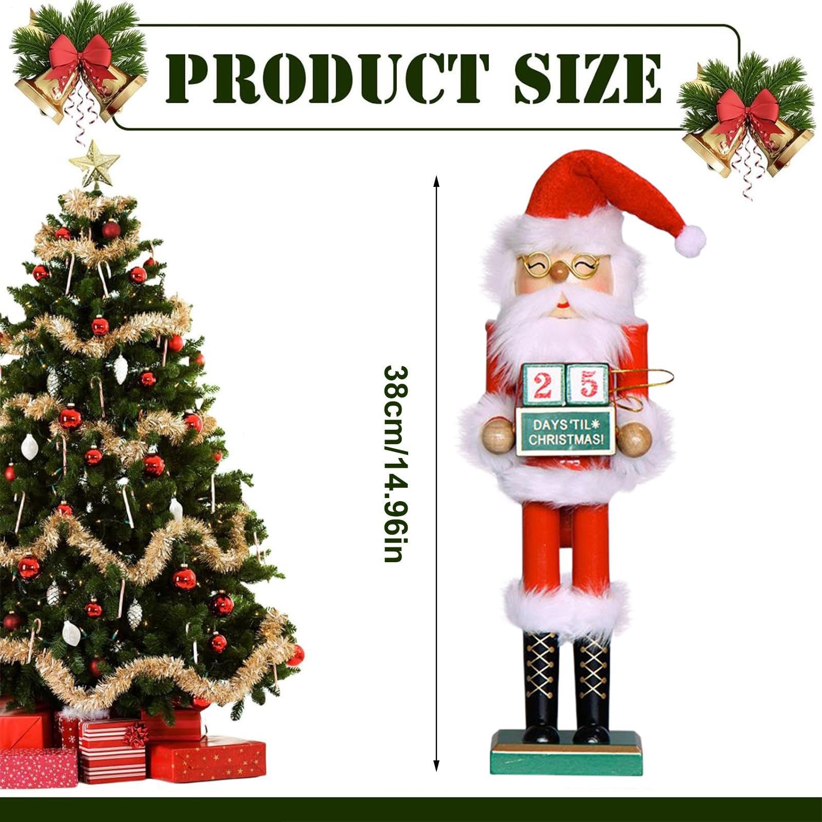 Weihnachtliche Nussknacker, Holz, 37 cm, Weihnachtsmann-Figur