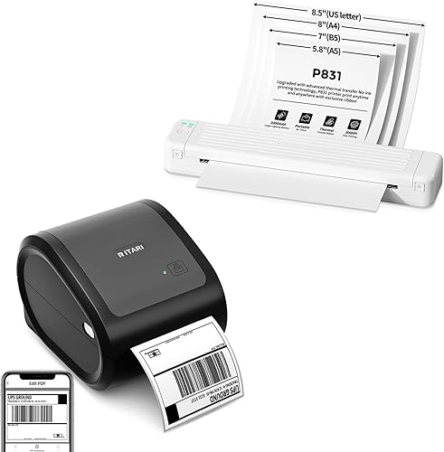 Itari Impresora de etiquetas de envío Bluetooth - Impresora sin tinta de 300 DPI para letras de Estados Unidos de 8.5 x 11 y papel de copia A4,