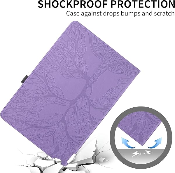 Tablet Cover per Xiaomi Redmi Pad SE 11" 2023 Custodia Pelle PU 360°Multi Angolo Ruotabile Portatile Flip Protettiva Cover Redmi Pad SE 11" con Supporto Funzione, Viola - 4