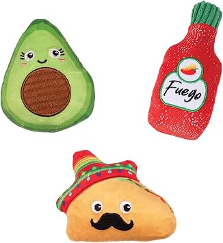 Fringe Studio Plush Dog Toy, 3 Pieces Set, Taste THE Heat, Pet Shop Collection 662151