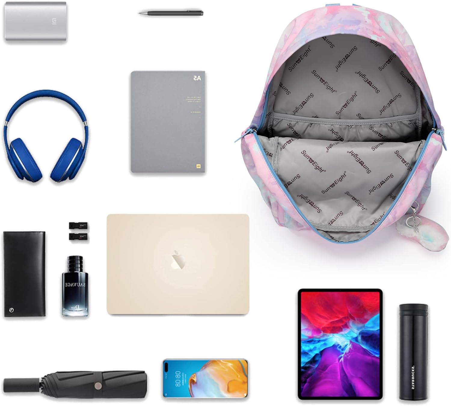 30L Waterproof Large Capacity School Backpack for 6-18 Years Girls & Boys,Lightweight Durable Travel Bookbag with Cat Ear & Heart Keychain,Teens College Daily Use Kids Backpack (Blue) - Image 4