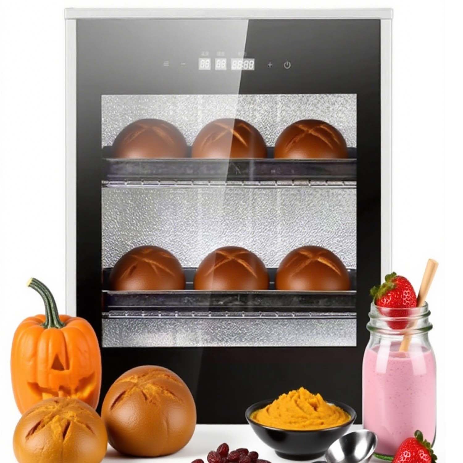 Camera di Lievitazione Elettrica 40L con Controllo Digitale, Acciaio Inossidabile di Alta Qualità, Ideale per Pasticceria, Pizza e Pane Fresco