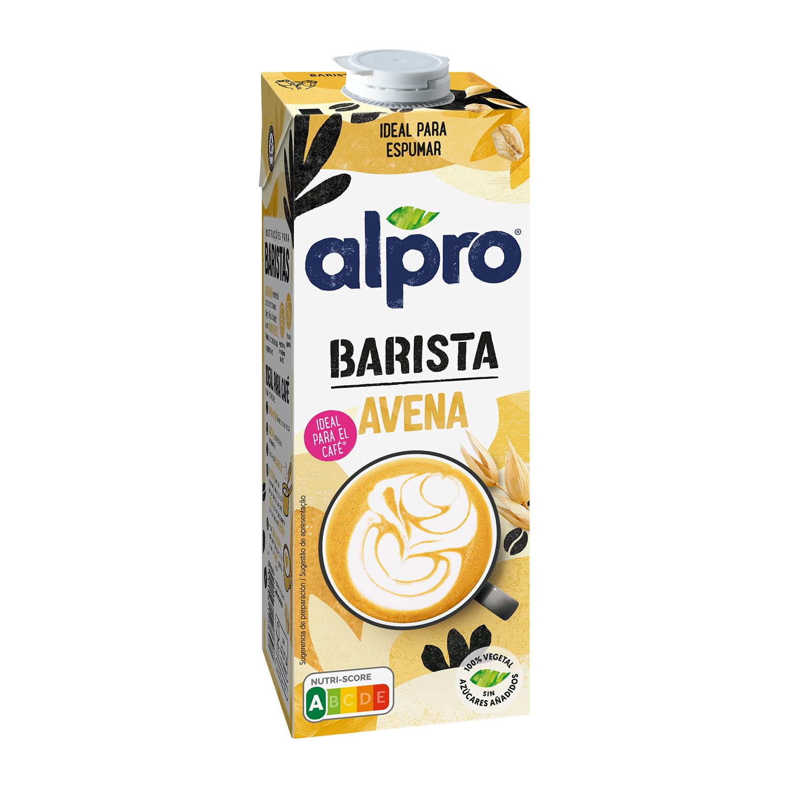 Alpro Barista piankowy napój owsiany na bazie roślin o długiej żywotności, wegański i bezmleczny, 1 l (8 sztuk) Opakowanie może się różnić