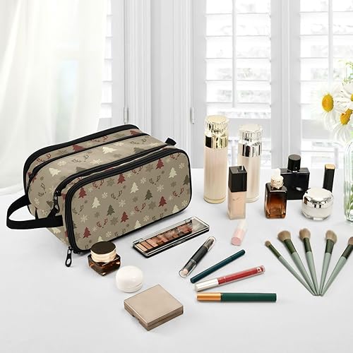 Miniatura 6 de Christmas Deers Snowflakes Toiletry Bags Professional Cosmetic Bag Makeup for Essentials For Women 11 x 7 Inches