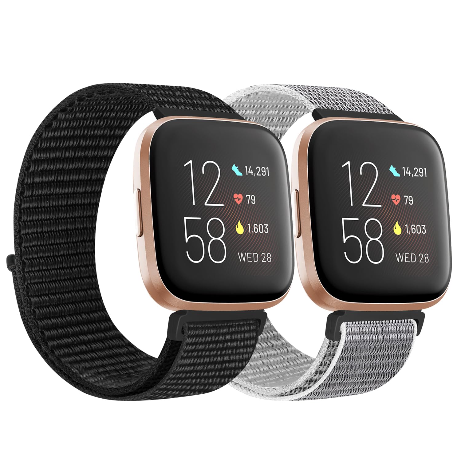 KIBDSNG Nylon Strap Compatible with Fitbit Versa 2 Strap/Versa Lite/SE/Versa Strap