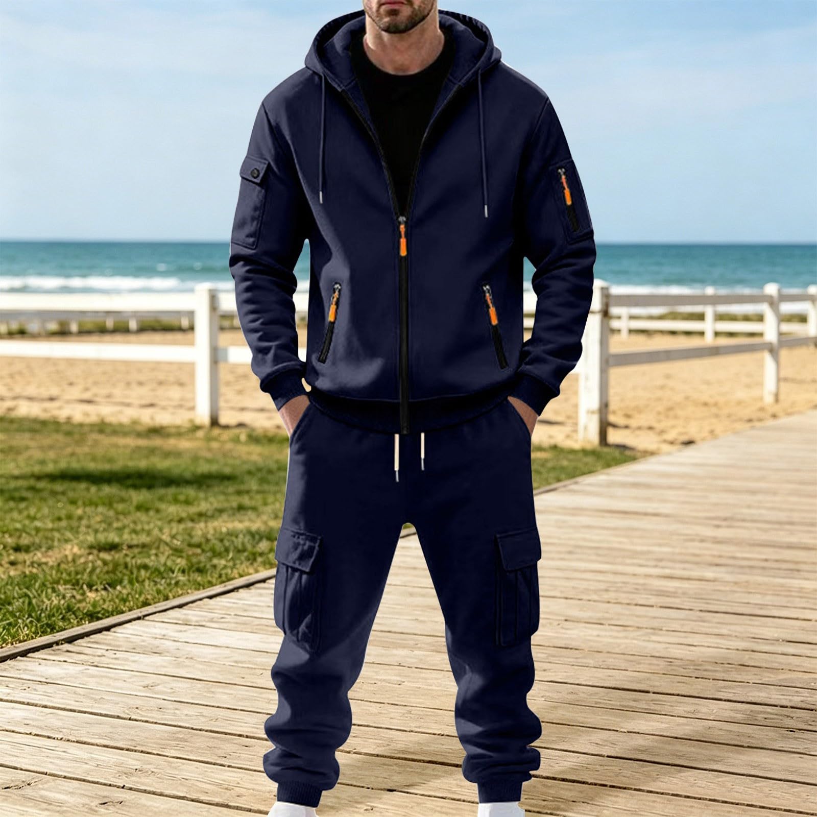 Jogginganzug Herren Sport Männer Set Fussball Tracksuit Freizeit Streetwear