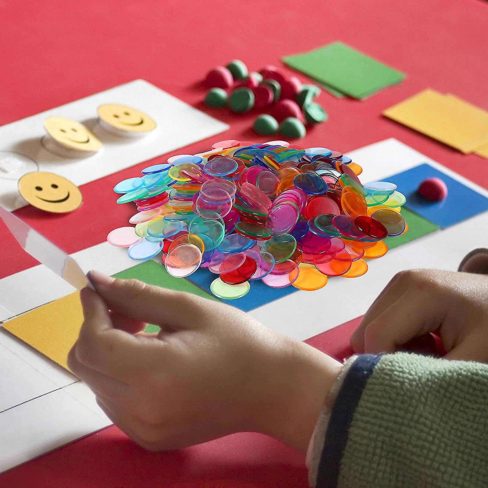 Jetons Loto Méga Pack 500 Multicolores Transparents