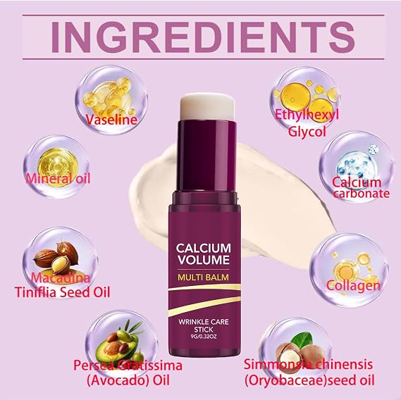 2PCS Calcium Multi Balm Anti-Aging,Multi Balm,Collagen Wand Stick,Korean Collagen Stick for Face,Moisturing Balm & Nourishing & Reduve Fine Lines,Eye & Face & Neck,All Skin Type
