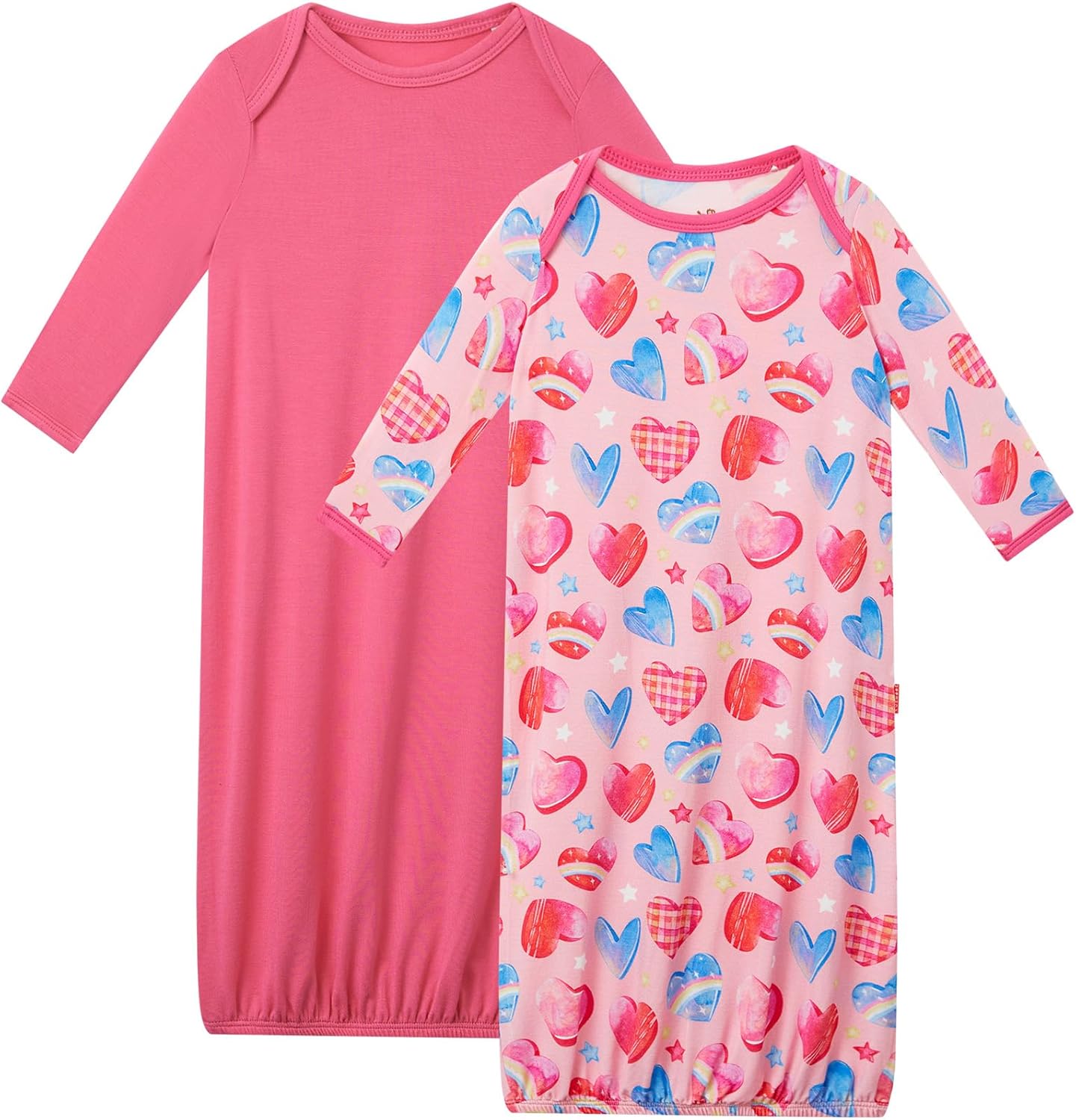 Bamboo Viscose 2-Pack Baby Gowns for Boys and Girls Long Sleeve Infant and Newborn Sleepers
