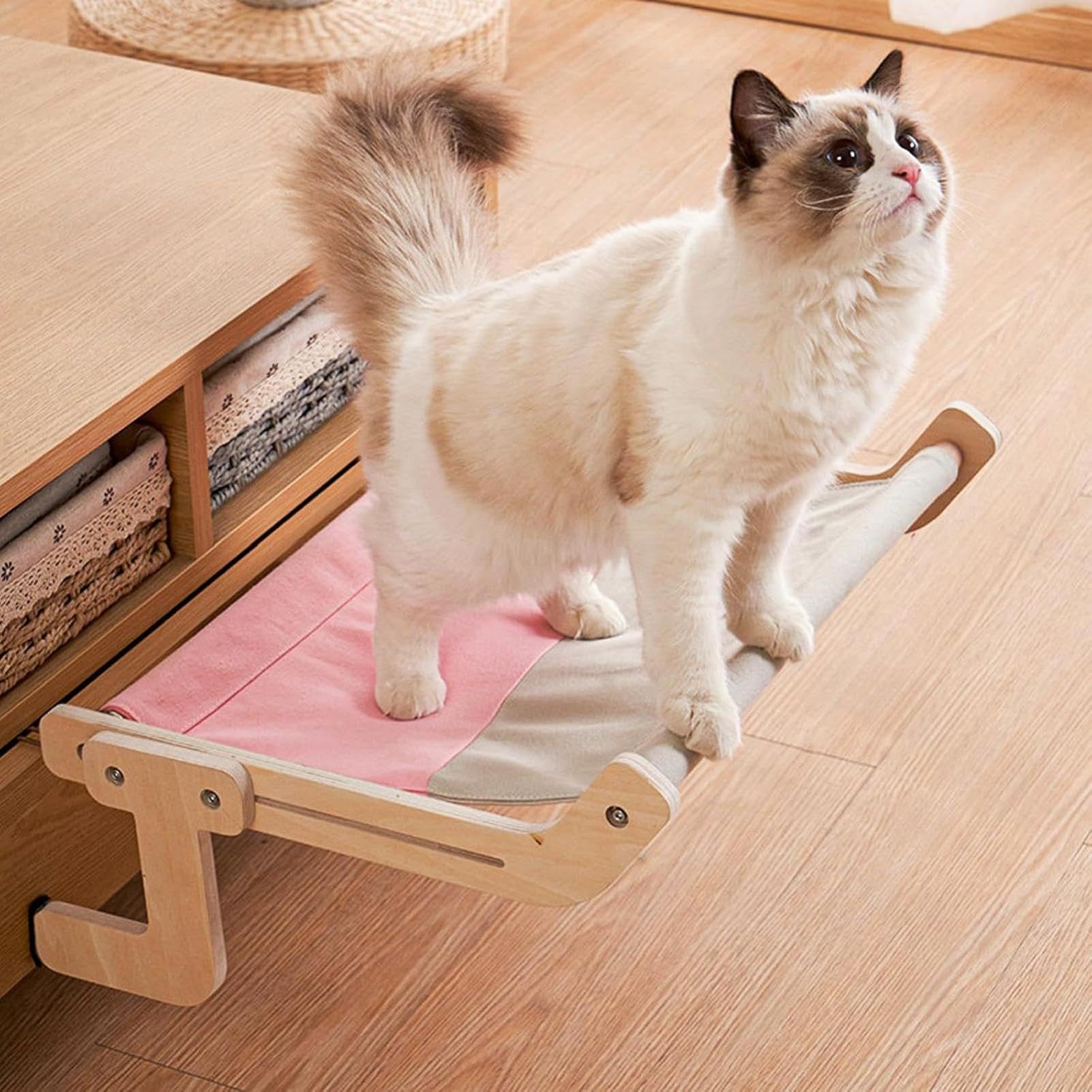Cat Window Perch - Stabiler Haustierfensterstuhl, Moderne Katzenliege | Bequeme Sonnenhängematte, platzsparendes Katzenbrett, verstellbare Kätzchen-Hängematte, Katzenmöbel für, einfach zu