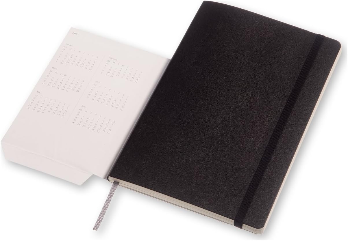 Moleskine Classic 12 Month 2017 Weekly Planner, Soft Cover, Large (5" x 8.25") Black