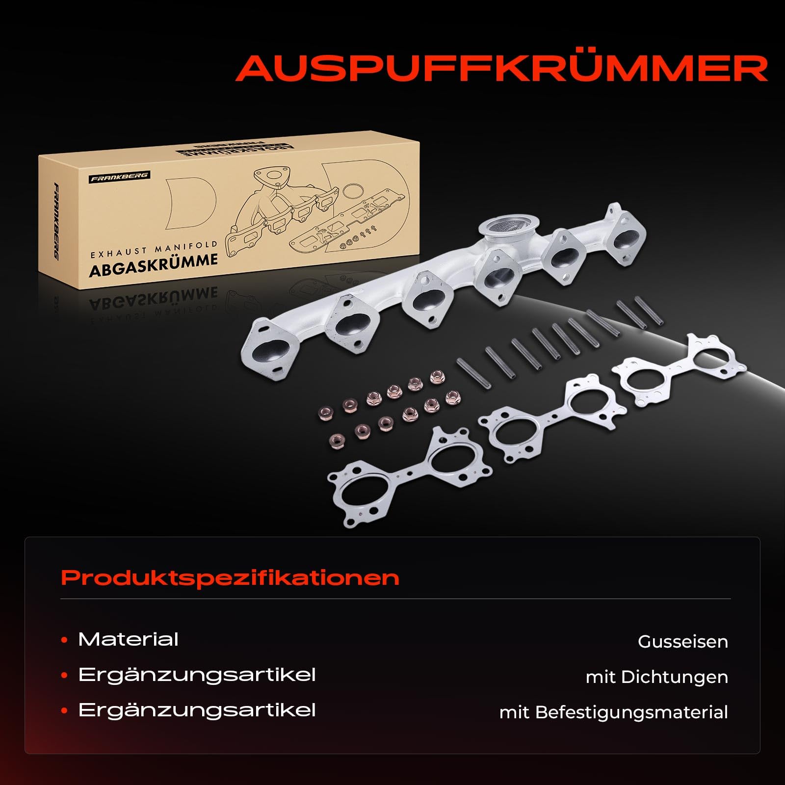Auspuffkrümmer Krümmer für 3er E90 E91 E92 5er E60 E61 7er E66 E66 X3 E83 X5 E70 X6 E71 E72 2.5L 3.0L 2004-2013 11627811449
