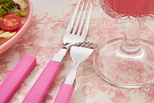 Miniatura 7 de ANNOVA Juego de cubiertos coloridos de acero inoxidable, utensilios de cocina, incluye cuchillos, tenedores, cucharas, tenedores de ensalada y