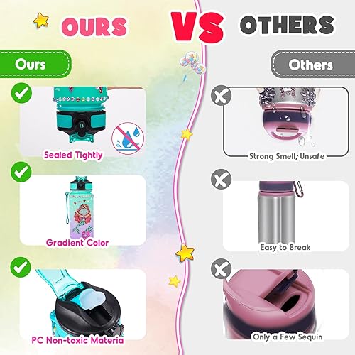 Miniatura 3 de ZapWhiz Artes y manualidades para niños de 4 a 12 años, botella de agua para niñas, juguetes de sirena para niñas, kits de pintura de diamantes para