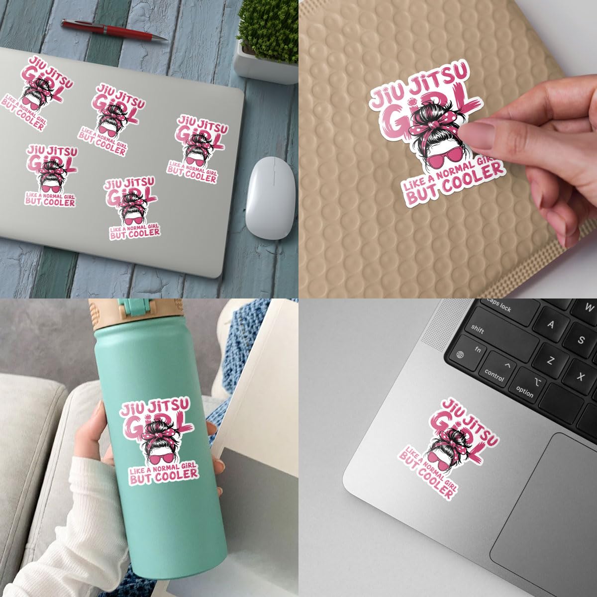 Naklejka Jiu Jitsu, Jiu Jitsu Girl Like A Normal Girl But Cooler Naklejka, BJJ Dziewczyny i Wojownicy Naklejki 7,6 cm Prezent na laptopa Butelka Woda Samochód Telefon Kask Okno Kindle Notebook