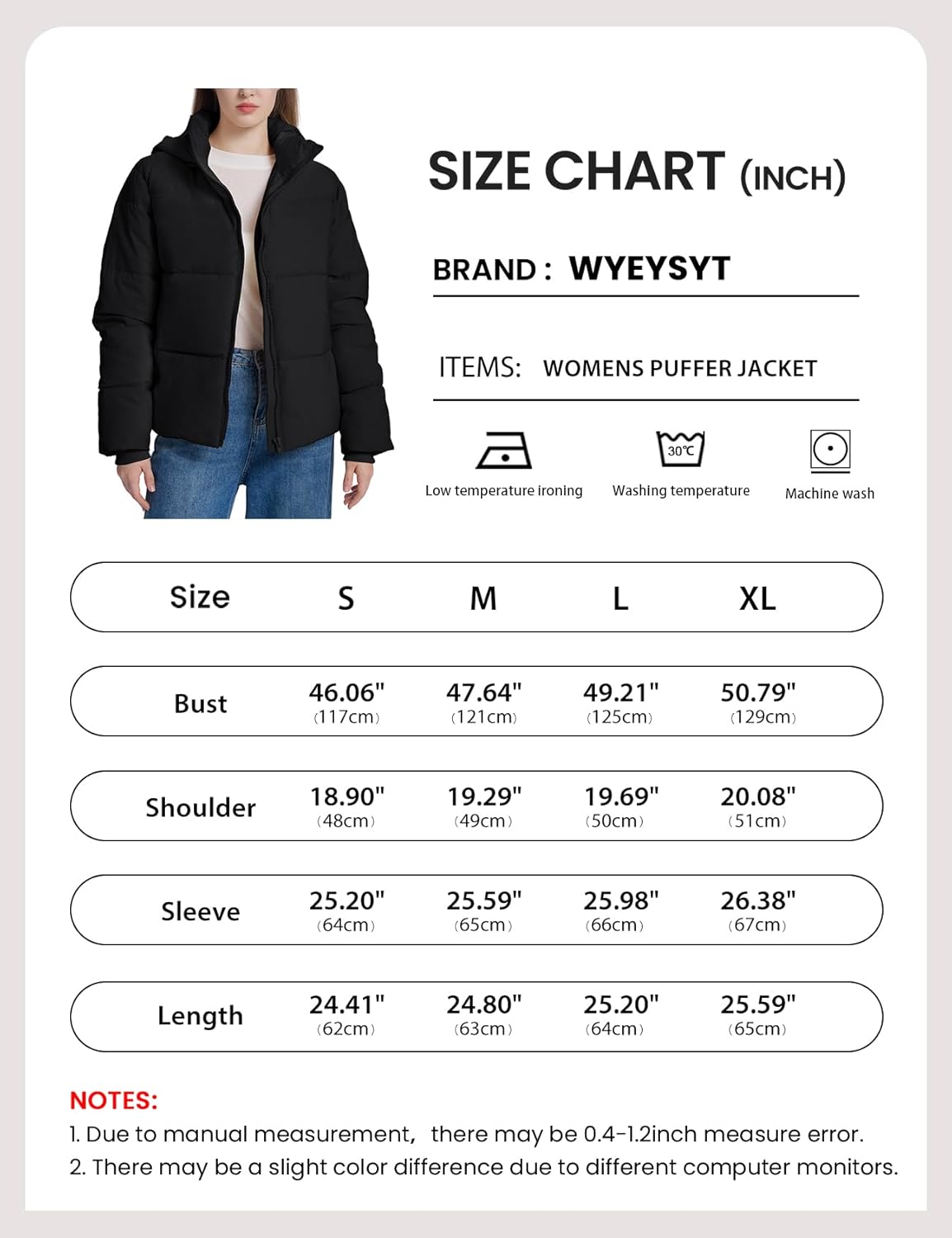 Wyeysyt Womens Cropped Puffer Jacket Warm Winter Quilted Jacket with Removable Hood Short Padded Coat - Image 7