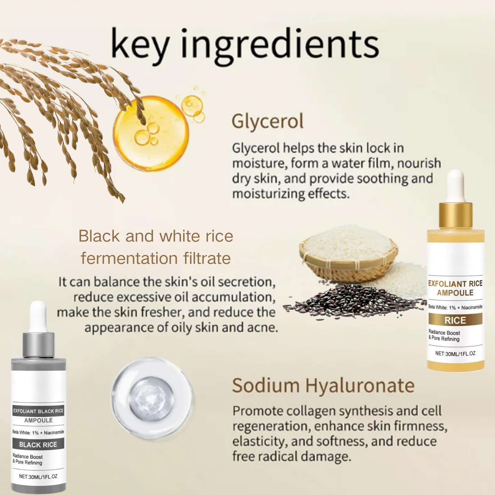 Peel Shot,Rice Ampoule Duo,White & Black Rice Face Exfoliator,Gentle Face & Body Scrub for Dead Skin Blackheads - Image 4