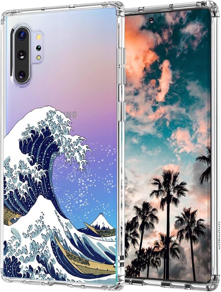 for Galaxy Note 10 Plus Case,Galaxy Note 10 Plus 5G Case, MOSNOVO Tokyo Wave Clear Design Shock Absorption Bumper Soft TPU Cover Case for Samsung Galaxy Note 10 Plus 5G