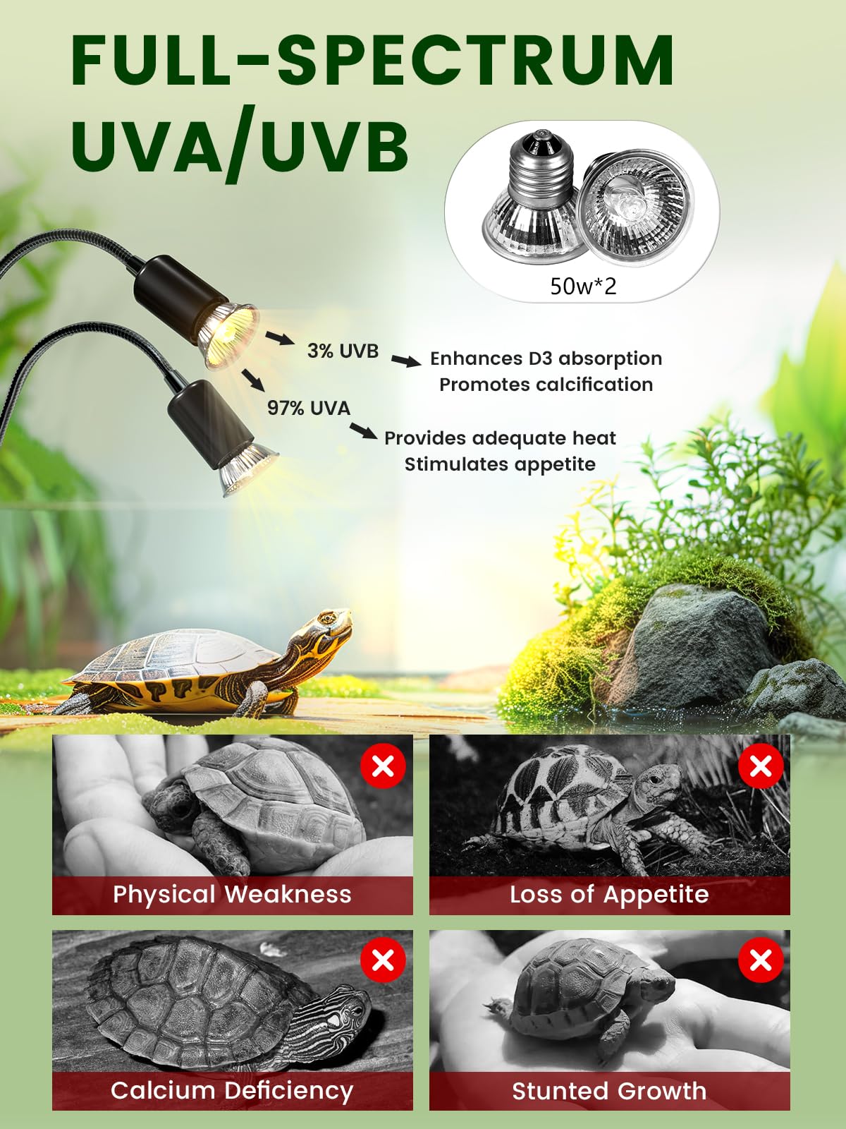 GlowUp Dual-Head Reptile Heat Lamp, Tortoise Heat Lamp with Cycle Timer, Separate Control - Image 4