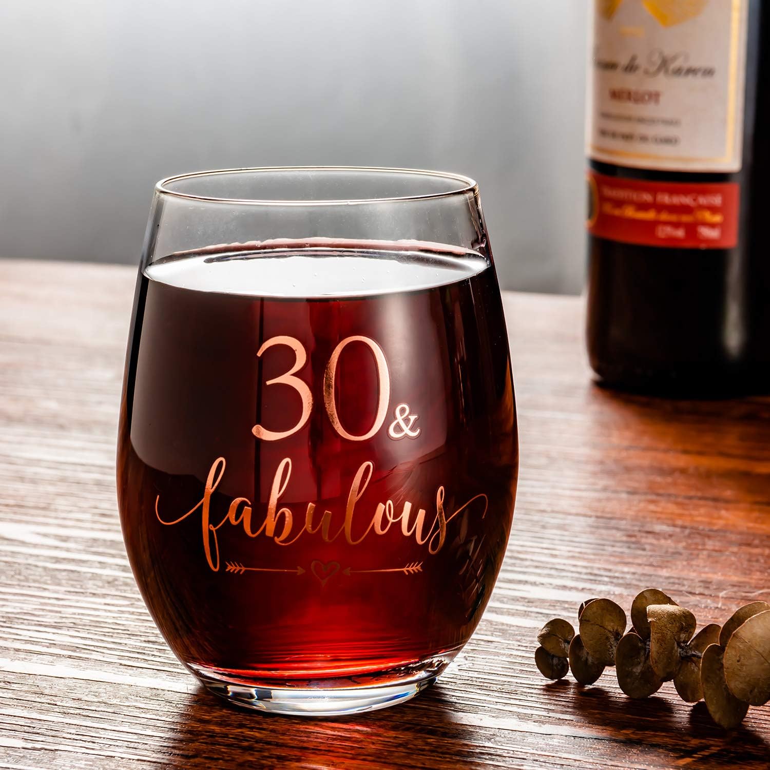 Crisky Rose Gold 30 & Fabulous Wine Glass for Women 30th Birthday Gifts Funny Ideas for Women, Wife, Mom, Sister, Aunt, Friends, Coworker, Her Rose Gold Foil 30 & Fabulous 14oz, with Box - Image 5