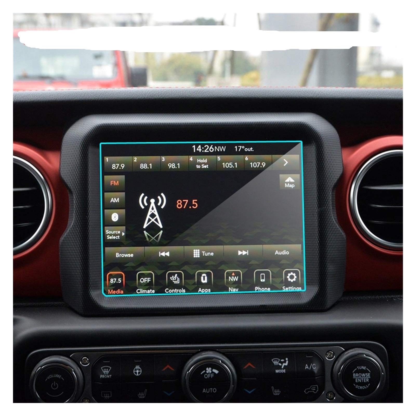 Verre trempé Jeep Wrangler JL 2018 écran GPS 21,3 cm transparent