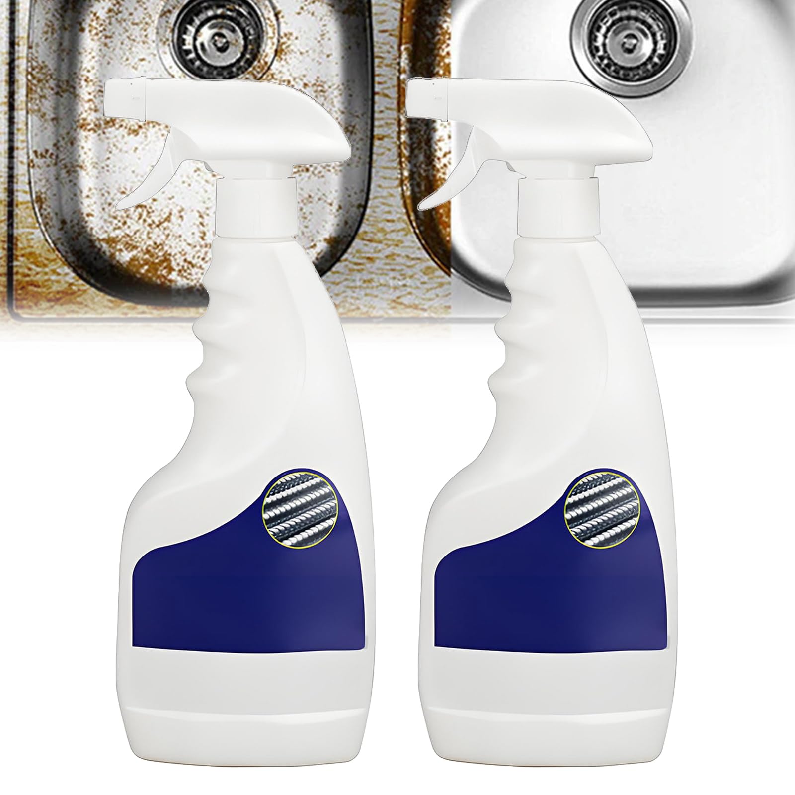 Starkes Rostlöser Für Metall, 500ml Hochleistungs-Metall-Rostentferner, Leistungsstarker Rostlöser Für Stahl, Rapid Rust Remover, Multifunktionaler Entroster Spray (500ML-2PC)