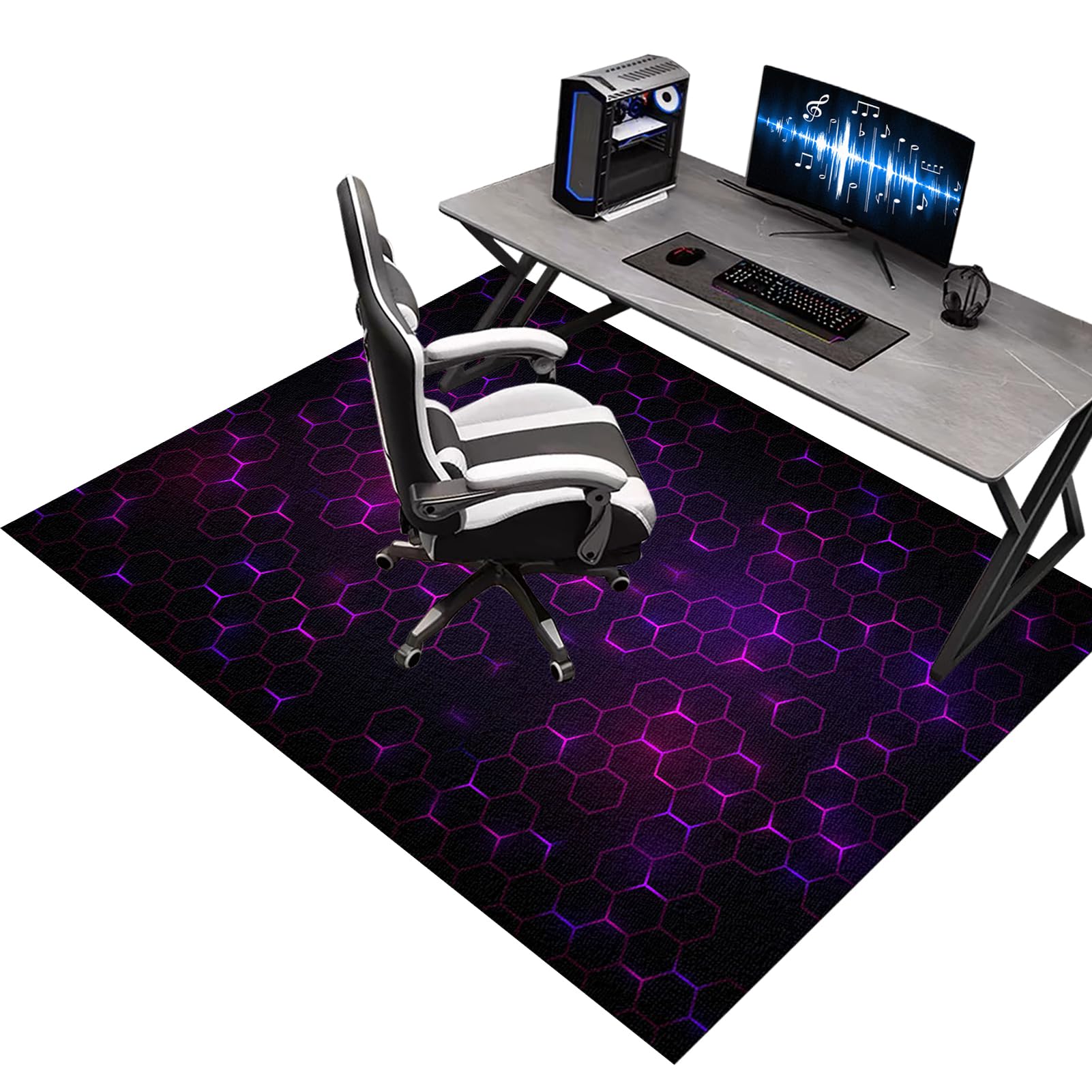 Kqiejuy Colorb68 Desk Chair Protector Carpet, Gaming Chair Mat For Carpet Floor, Office Chair Mat For Carpeted Floor, Non-Slip Hardwood Floor Chair Mat, Floor Protector For Rolling Chairs, Chair Underlay 70 X 100 Cm