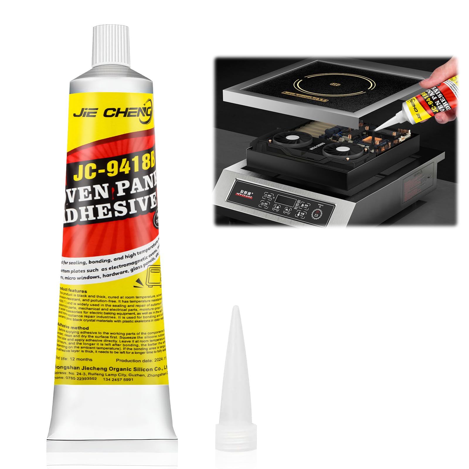 Fairypeach Negra Silikonkleber, Pegamento Silicona, Pegamento Alta Temperatura, Silicona Liquida, Silicona Negra para Coche, Sellador Tubo Chimenea, Pegamento Refractario