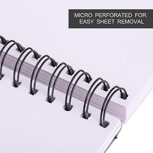 Miniatura 2 de Bachmore - Bloc de bocetos de 9 x 12 pulgadas (57 libras/3.00 oz), 100 hojas de cuaderno de bocetos encuadernado en espiral para artistas