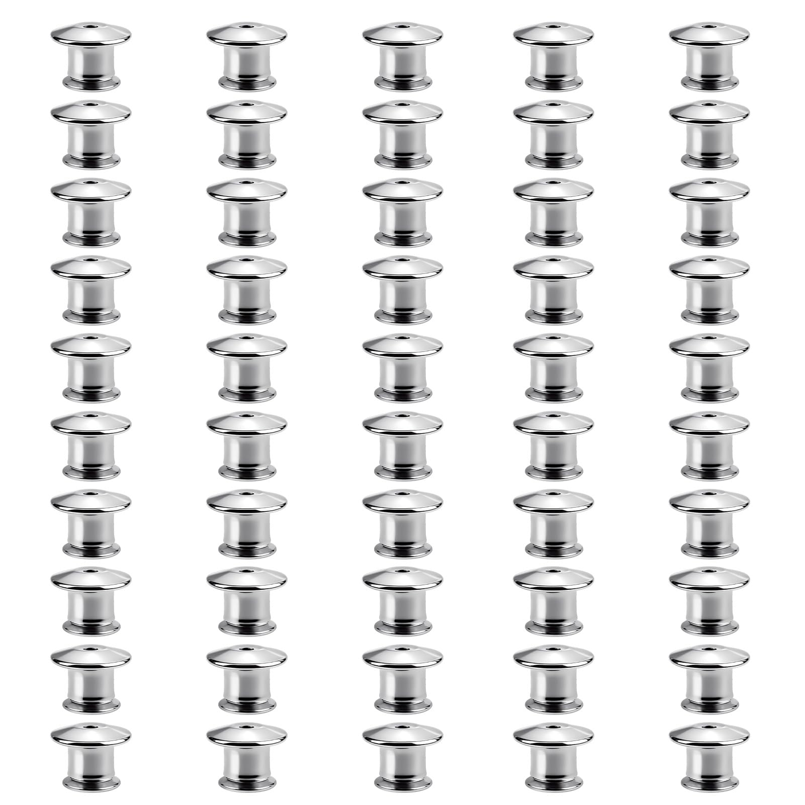 50PCS Locking Pin Backs, Locking Pin Keepers Backs, Silver Locking Pin Backs, pin Badge Backs, Clasps with Spring-Loaded Clasps for Brooches, Badges, Name Tags, Collectibles, Jewelry and DIY Crafts