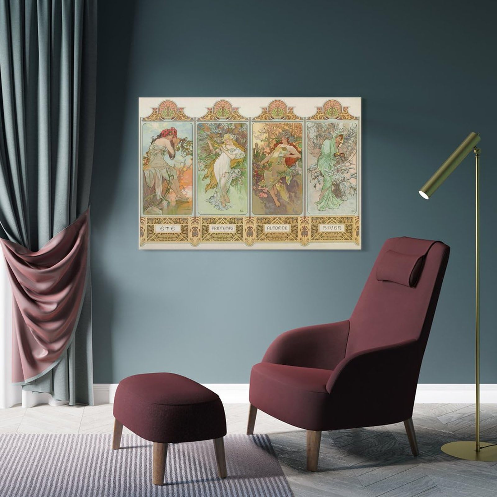 Amazon.co.jp: Alphonse Mucha アルフォンス・ミュシャ 四季 《春·夏