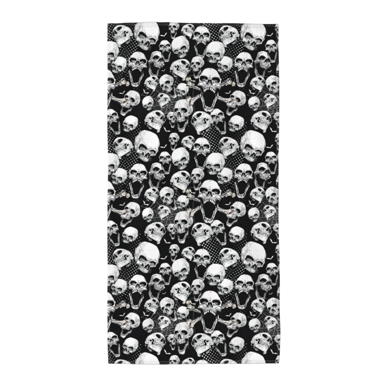 SDEGTHO Skull Background Fashion Printed Bath Towel High Water Absorption For Hiking Trip