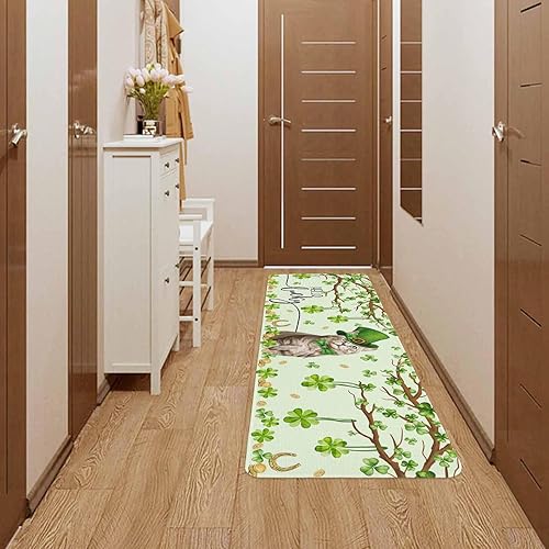 Vista 196 de Tapete de Feliz Navidad, tapete antideslizante para puerta delantera, baño, cocina, dormitorio, patio, entrada, 16 x 24 pulgadas, rojo, negro y verde