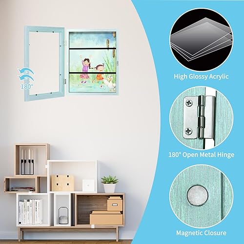 Miniatura 4 de Marco de arte para niños de 8.5 x 11 pulgadas 2024 - Colgar o colocar de pie, pantalla intercambiable. Perfecto para dibujos de niños, tiene