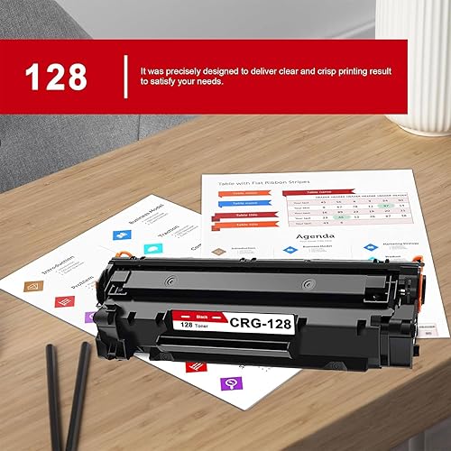 Miniatura 4 de Cartucho de tóner 128 CRG128 de alto rendimiento (paquete de 2 unidades, negro) - Compatible con PINOS 128 3500B001 Reemplazo de tóner para